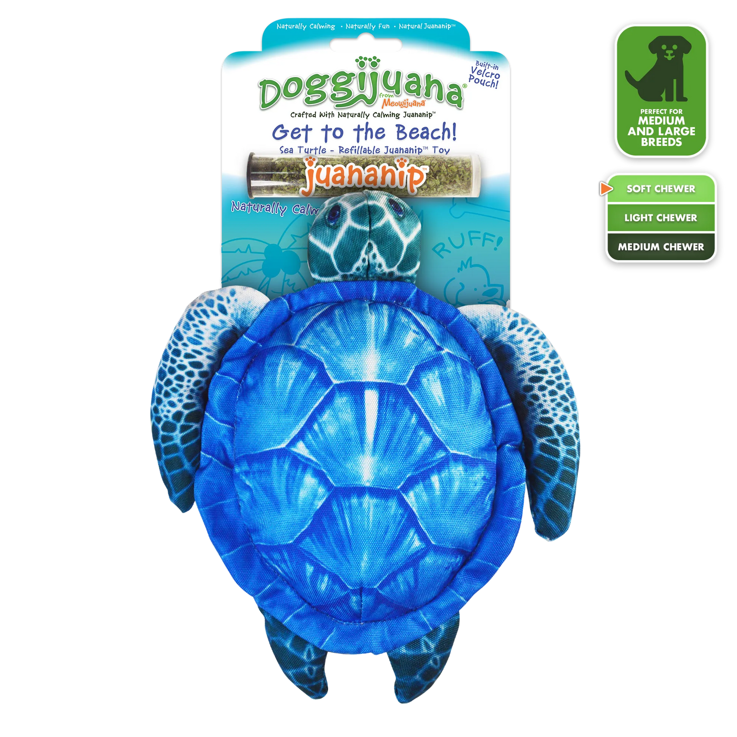 Get to the Beach Sea Turtle Refillable Dog Toy