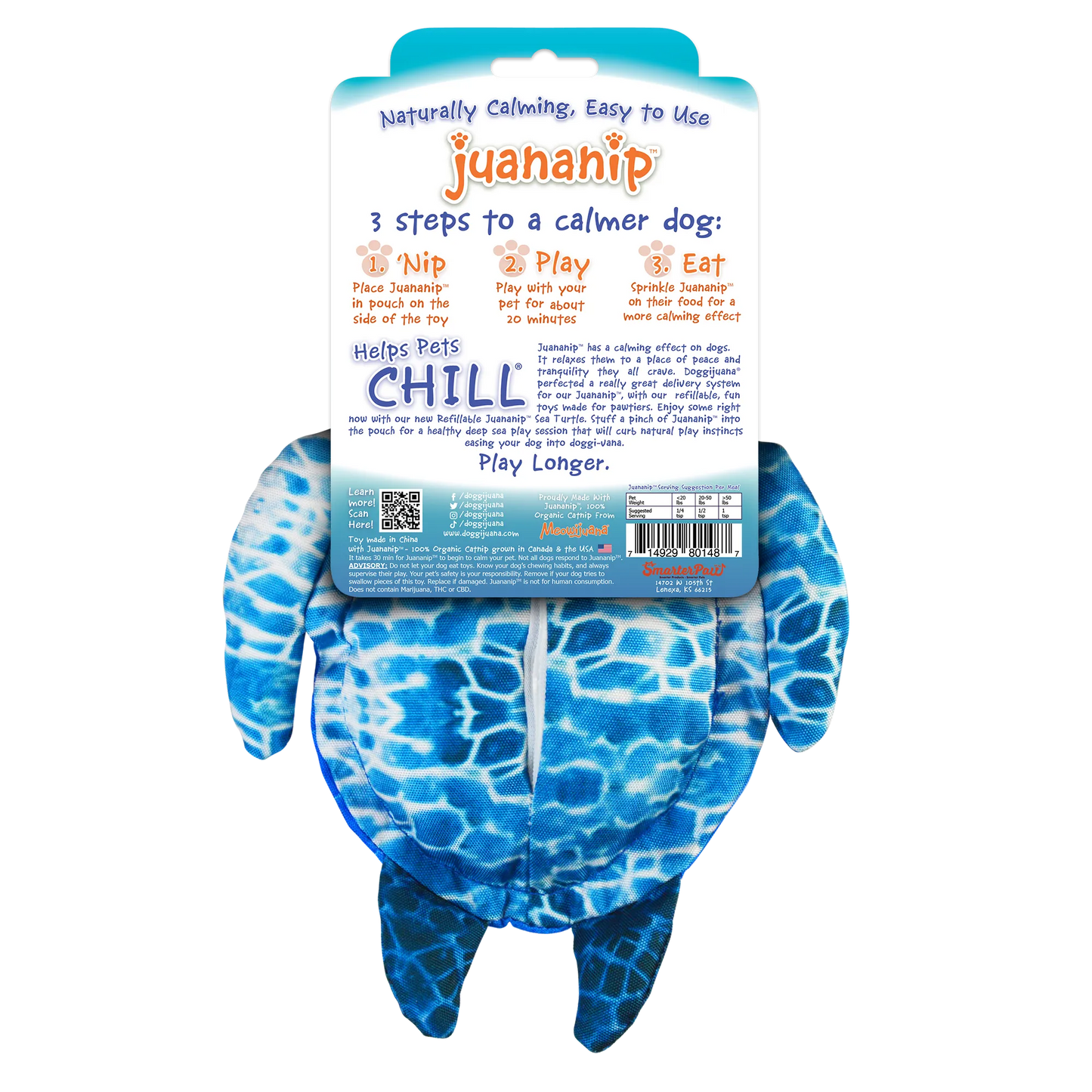 Get to the Beach Sea Turtle Refillable Dog Toy