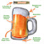Detailed diagram of the beer mug chew toy with refillable Juananip pocket, durable rope core, and calming squeaker for dogs.