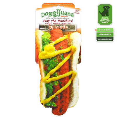 Get the Munchies Hot Dog Refillable Dog Toy