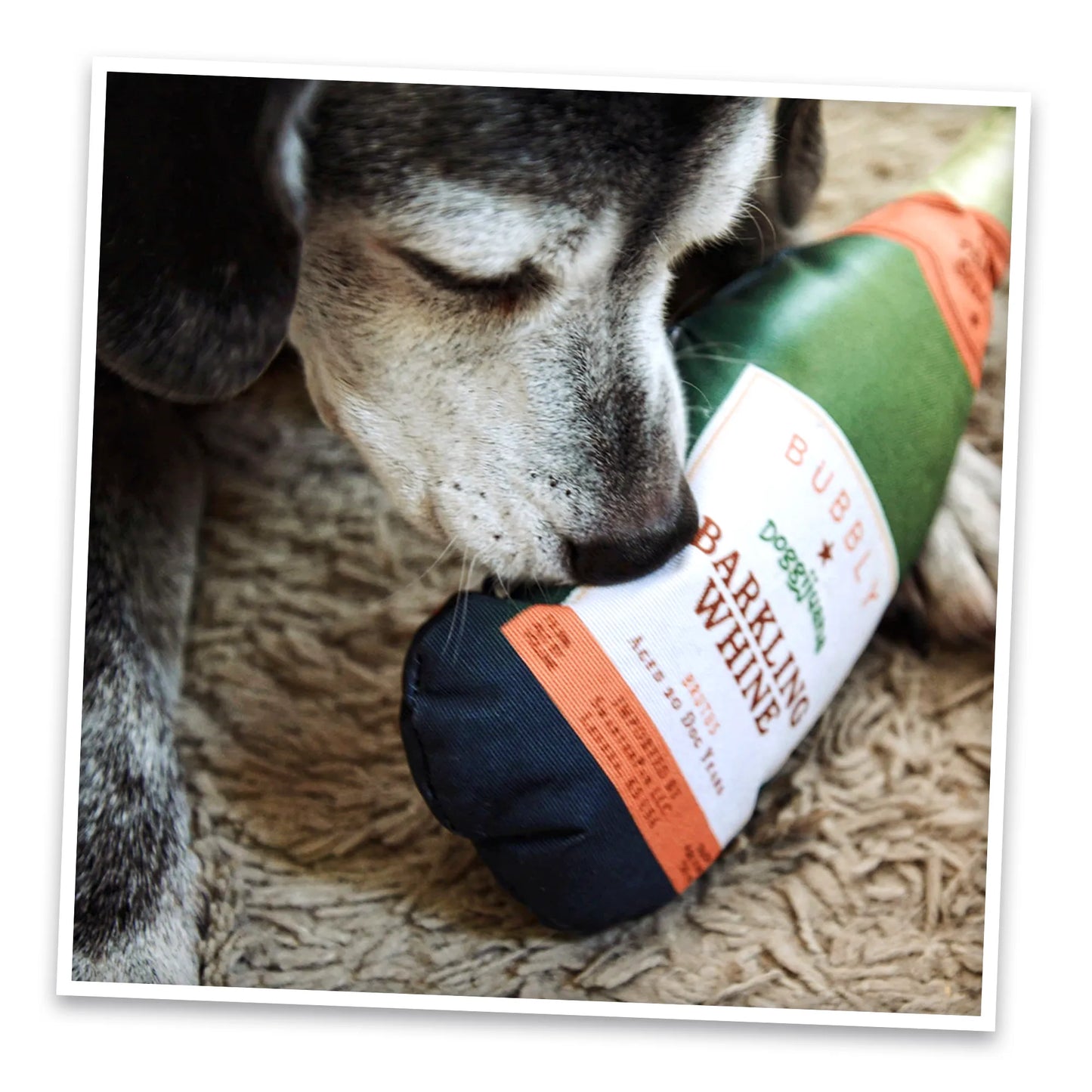 Get the Pawty Started Barkling Whine Champagne Refillable Dog Toy