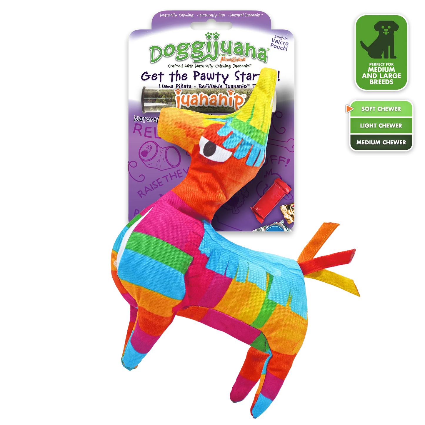 Get the Pawty Started Llama Piñata Refillable Dog Toy