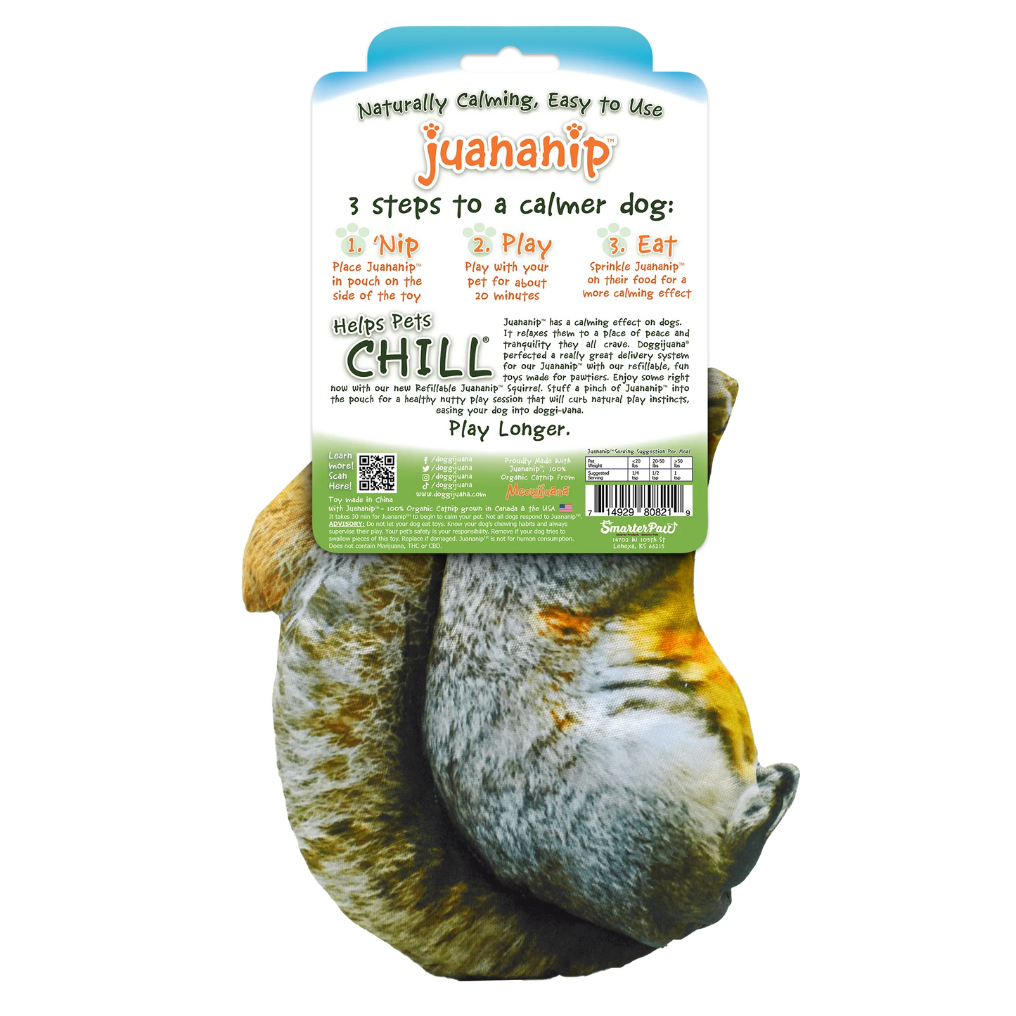Get Outside Squirrel Refillable Dog Toy