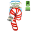 Dog toy shaped like a candy cane with a Tuffer Chewer label and Juananip packet for refilling, designed for medium chewers.