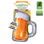 Dog toy shaped like a beer mug with a Tuffer Chewer label and Juananip packet for refilling.