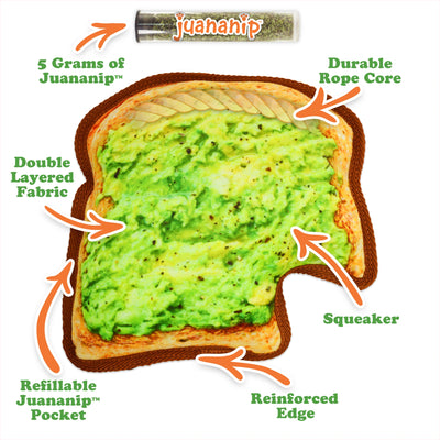 Tuffer Chewer Avocado Toast Refillable Dog Toy